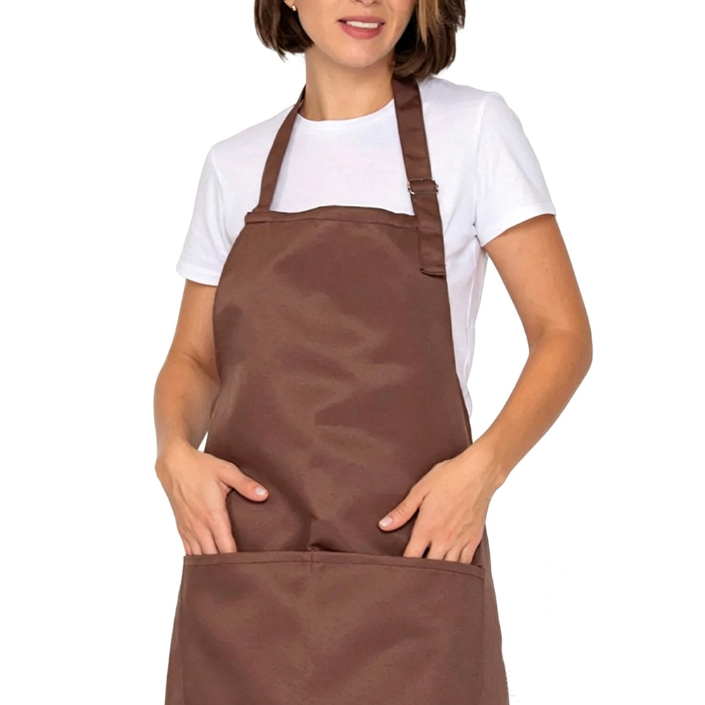 Delantal con Cuello Halter de Poliéster Antimanchas para Panadería y Cocina