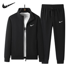 秋季休闲新款男士运动套装开衫卫衣长袖长裤潮流两件套爸爸装外套