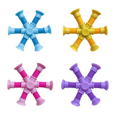 跨境新品百變伸縮管吸盤指尖陀螺趣味新奇特益智解壓拉伸管玩具