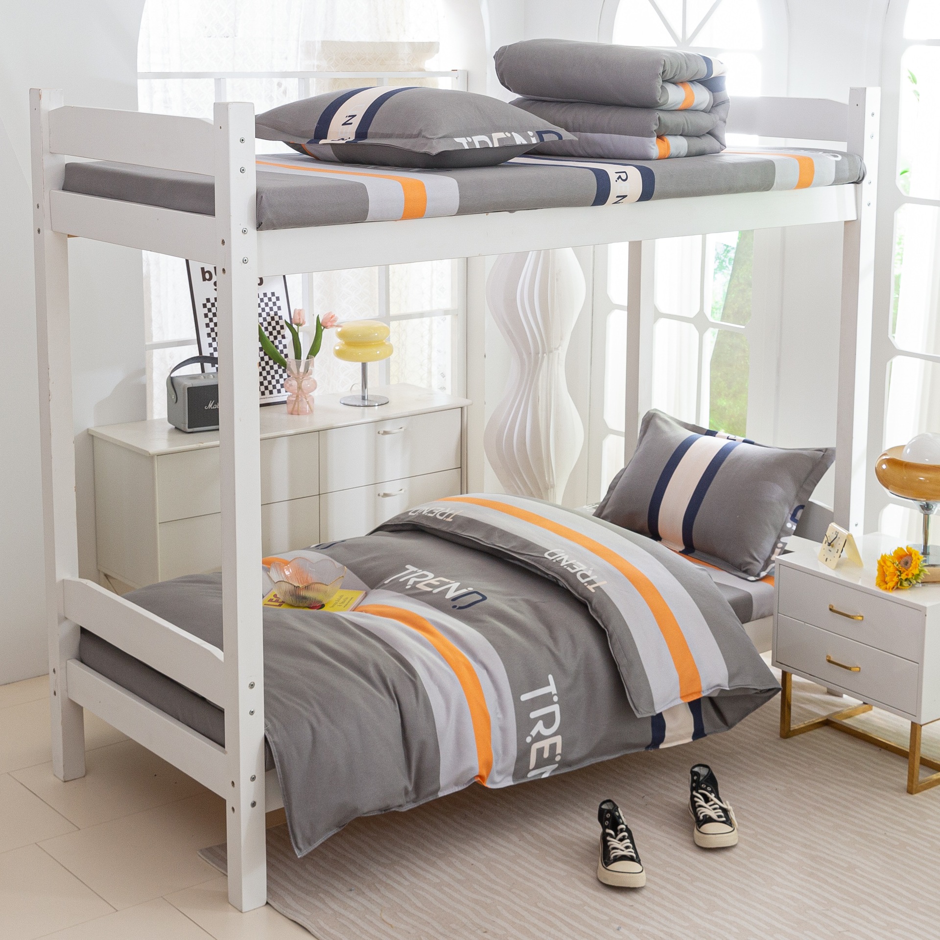 Student Dormitory Quilt Cover, Six-Piece Bunk Bed Set, Three-Piece Single Bed Set, Four-Bedroom Mattress and Quilt Set, Complete Set