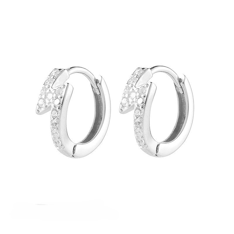Diamond Lightning Earrings Zircon Ear Cuffs For Men And Women_voghion.com
