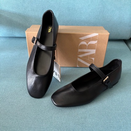 Za In-Stock Fashion Mary Jane Flat Shoes 2025 New Round-Toe Single Shoes Retro Single Strap Versatile Ballet Women's Shoes