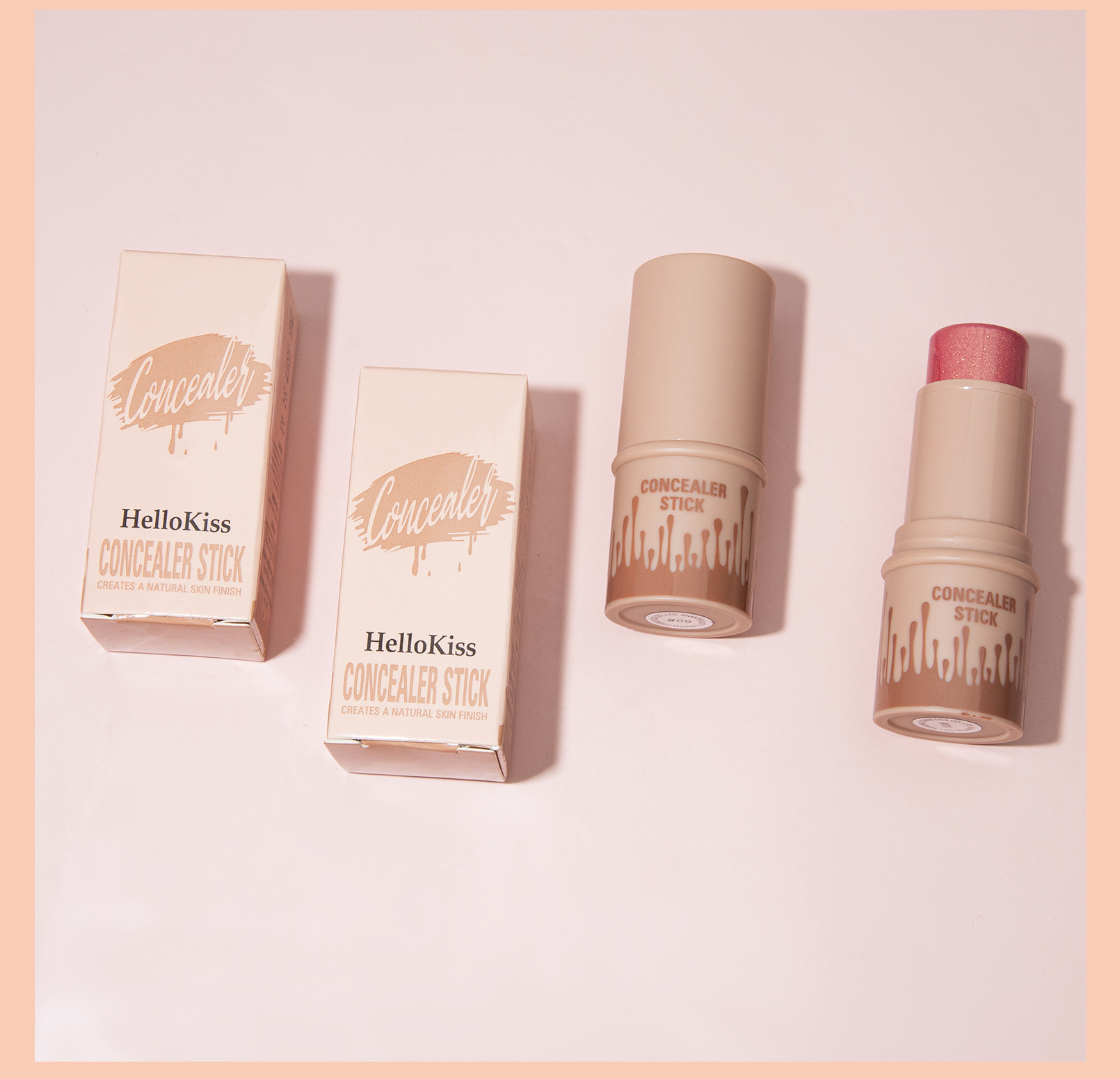 Hellokiss Multi-color Highlighter Blush Makeup Stick Bronzer Three-dimensional Natural Brightening Multi-functional Contouring stick undefined