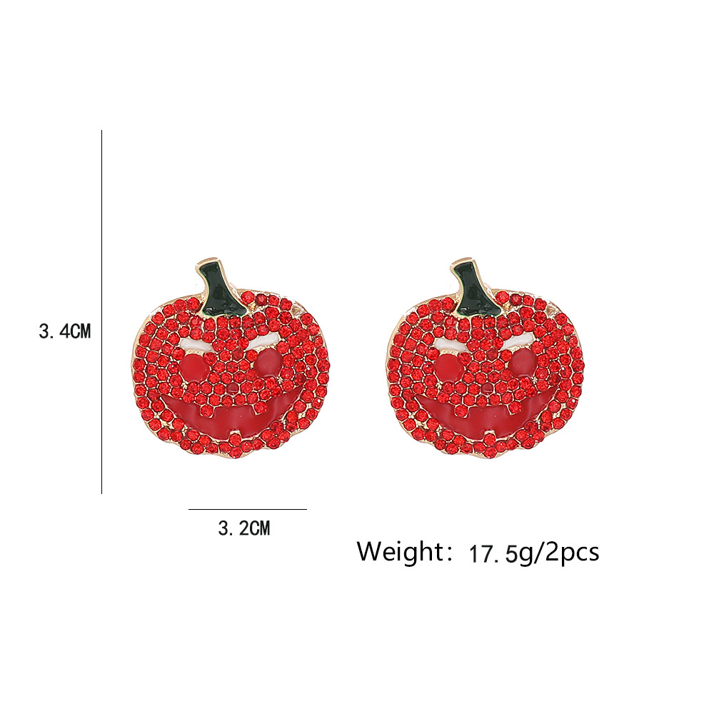 Fashion Pumpkin Alloy Inlay Artificial Diamond Women's Ear Studs 1 Pair display picture 1