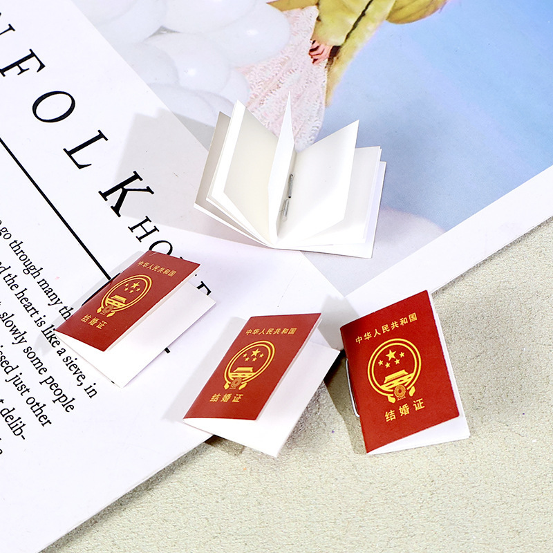 Miniature Realistic Wedding Certificate Model Small Ornament DIY Handmade Decoration Wedding Props Accessories Miniature Realistic Wedding Certificate Model Small Ornament DIY Handmade Decoration Wedding Props Accessories