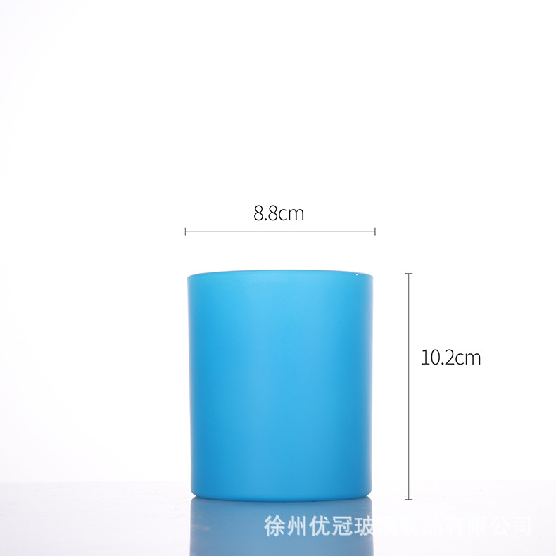 Aromaterapia colorido vela taza al por mayor helado redondo frasco de vidrio con tapa decoración del hogar candelabro adornos