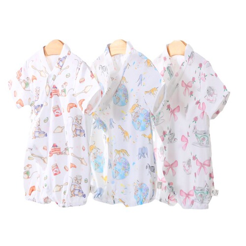 Moxi Oak Style European-style Baby Summer Jumpsuit Newborn Summer Clothes Gauze Monk's Clothing 100 Days
