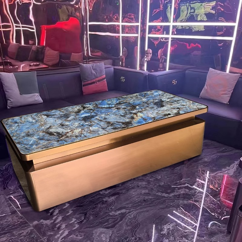 고급 사파이어 슬레이트 엣지 커피 테이블(5일 이내 배송)