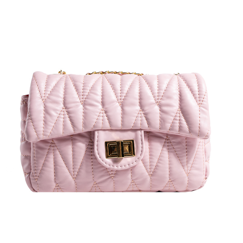 Bolsa feminina pequena estilo perfumado 2023, nova bolsa com corrente de bordado de diamantes, textura de bola dourada, estilo estrangeiro, bolsa transversal de ombro único_voghion.com