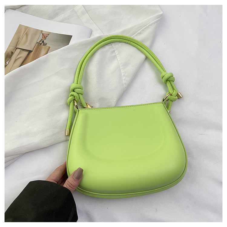 Textura color caramelo nuevo bolso femenino portátil moda moda bolso de hombro estilo occidental bolso de axila simple bolso de silla dulce