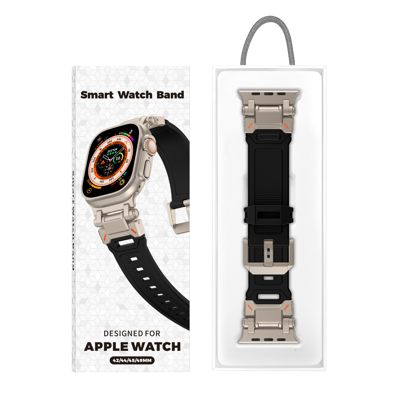 Aplicable a Apple Watch 123456789 Generación de Apple I reloj Explorer conector metálico TPU Correa