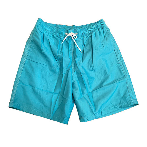 外贸夏季男士纯色海边休闲游泳裤直筒速干五分裤短裤有内衬沙滩裤