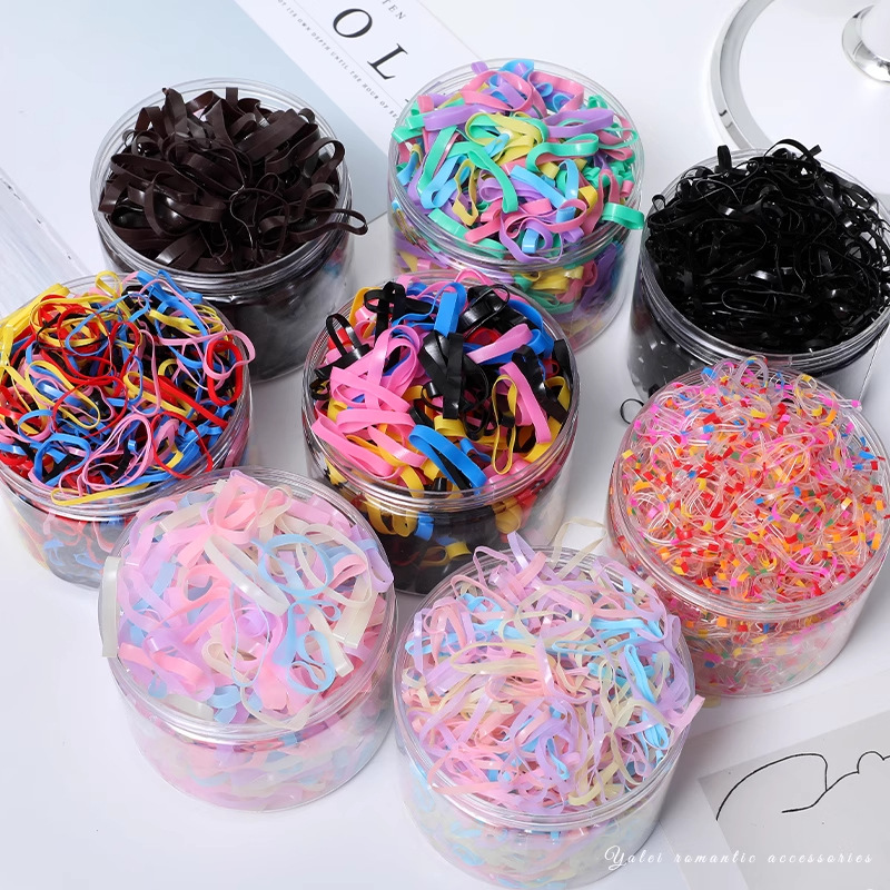 Banda de goma desechable negra para mujer no daña el cabello, lazo para el cabello, cuerda para el cabello alta elástica y duradera, cuerda para la cabeza para adultos, funda de cuero, accesorios para el cabello