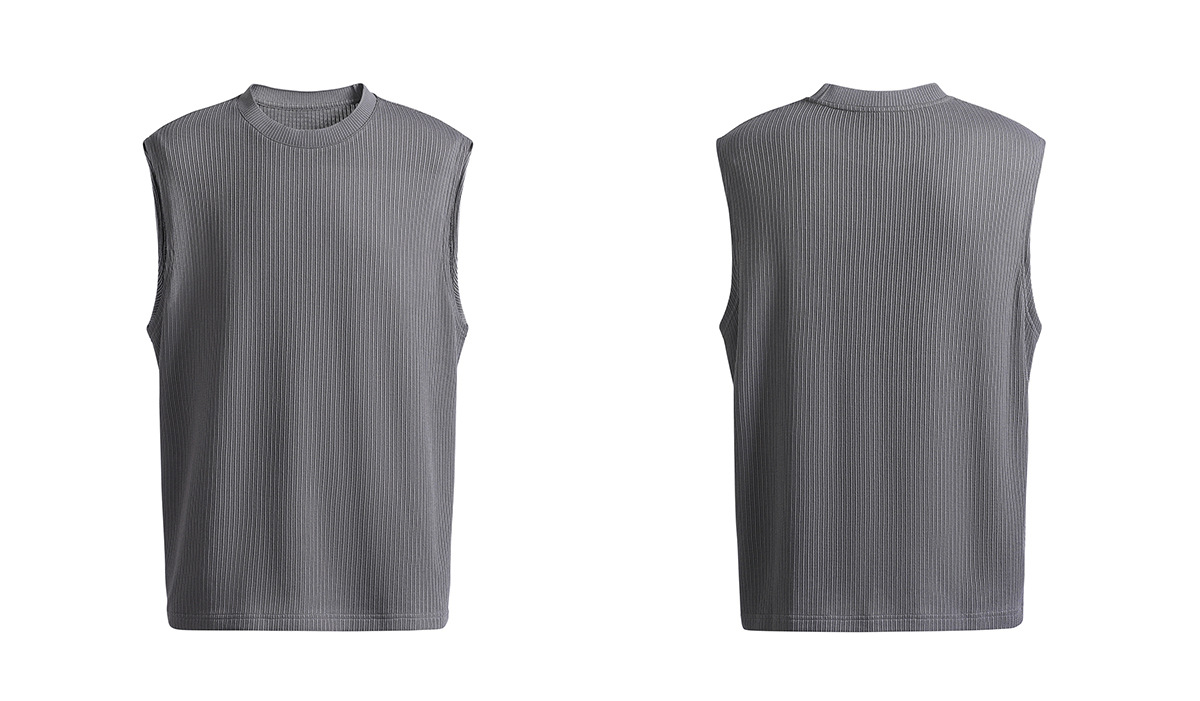 Men's Cooling Vertical Texture Sleeveless Shirt - Breathable Muscle Tank For Summer Activewear_viptrois.com