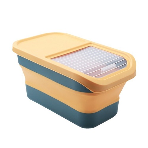 Manufacturer household rice bucket moisture-proof and insect-proof kitchen supplies storage pet ration bucket folding rice box folding rice bucket