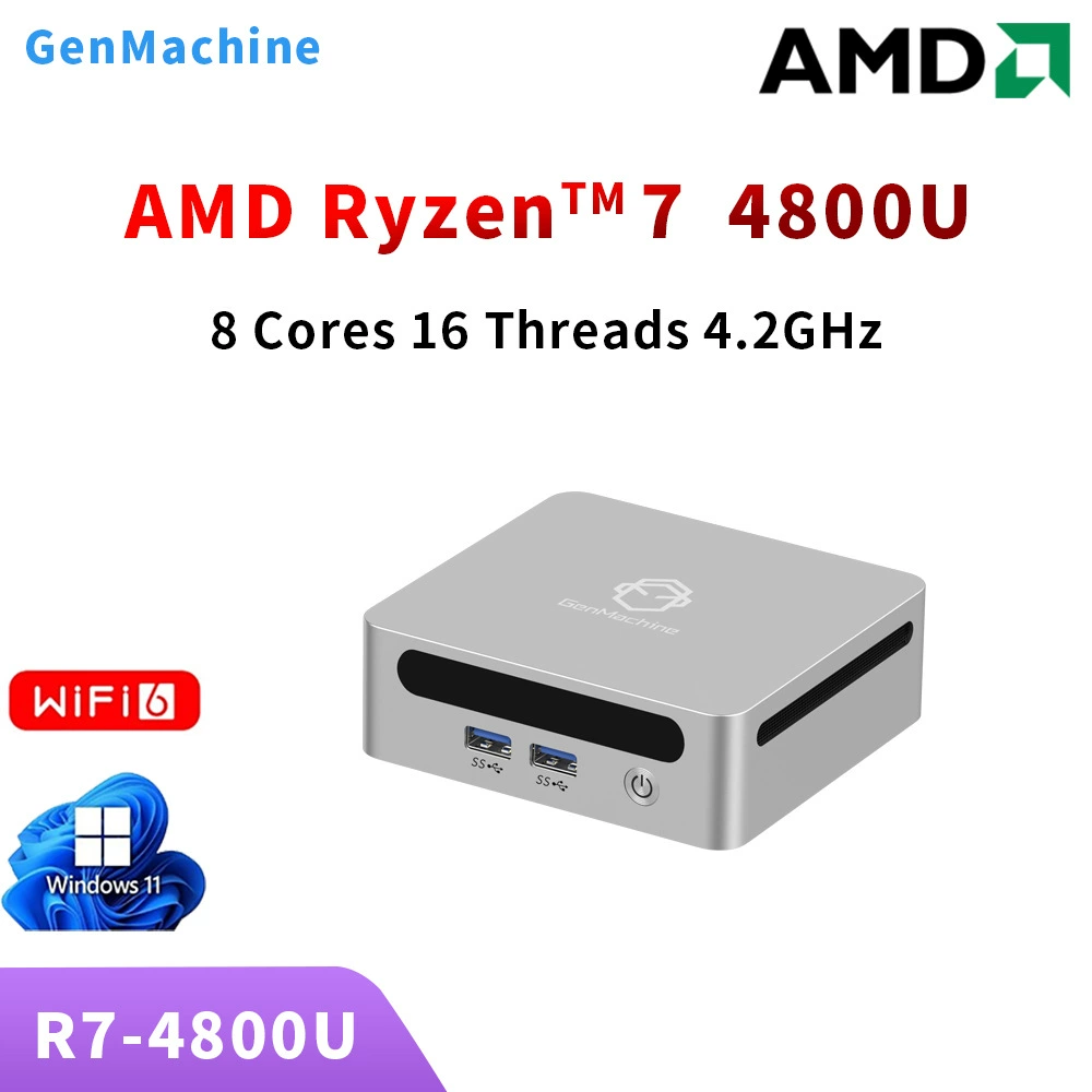 GenMachine A, MD Ryzen R7-4800U, игровой компьютер для дома и офиса, дизайн