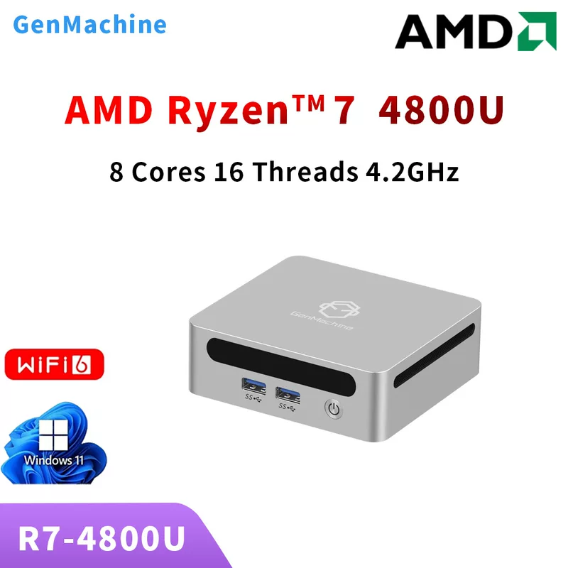 GenMachine A, MD Ryzen R7-4800U, игровой компьютер для дома и офиса, дизайн