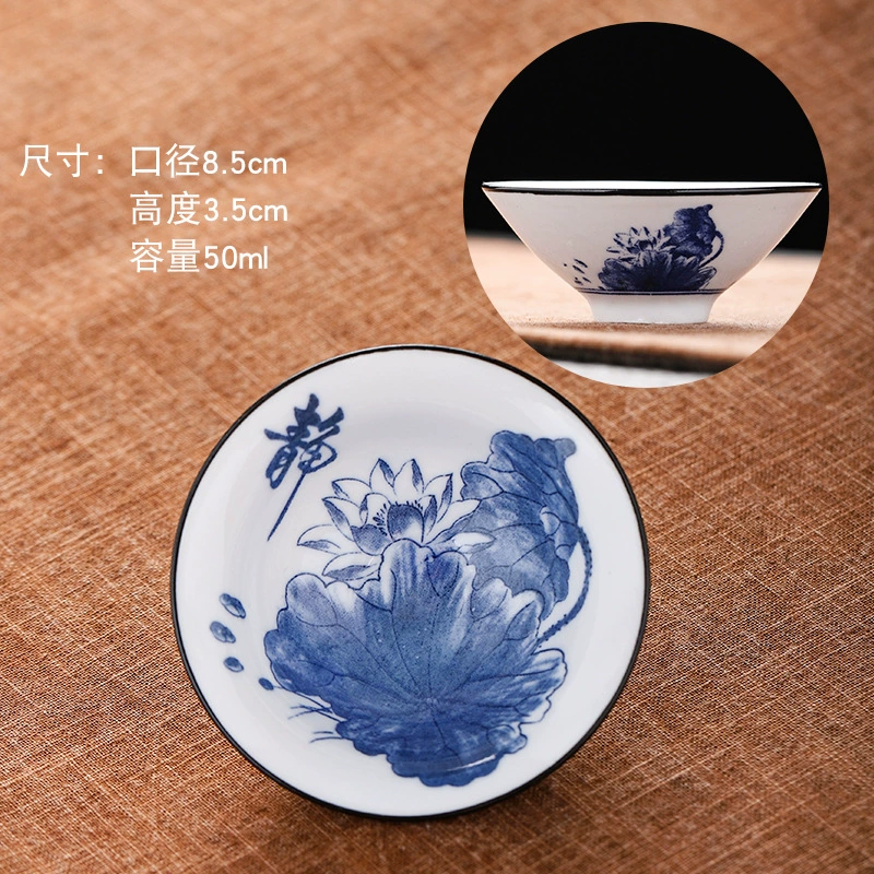Retro blue and white ceramic tea set, tea cup, Birthday gift