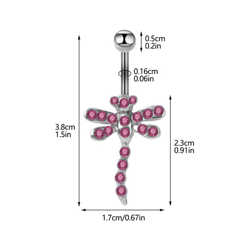 Cross-border e-commerce new navel ring with rhinestones, stylish butterfly navel clasp, navel piercing jewelry wholesale