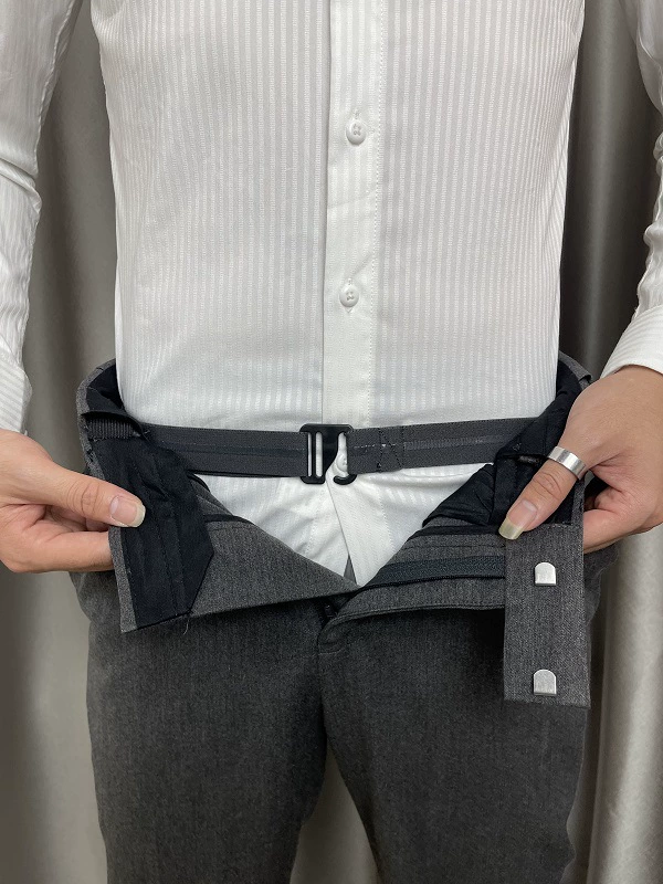 Non-slip shirt, classic suit jacket, adjustable harness, elastic belt
