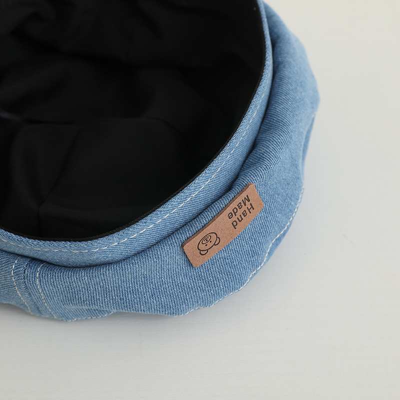 Boina para niños de estilo japonés primavera y verano nuevos niños y niñas retro versátil Denim octogonal sombrero otoño bebé pintor sombrero moda