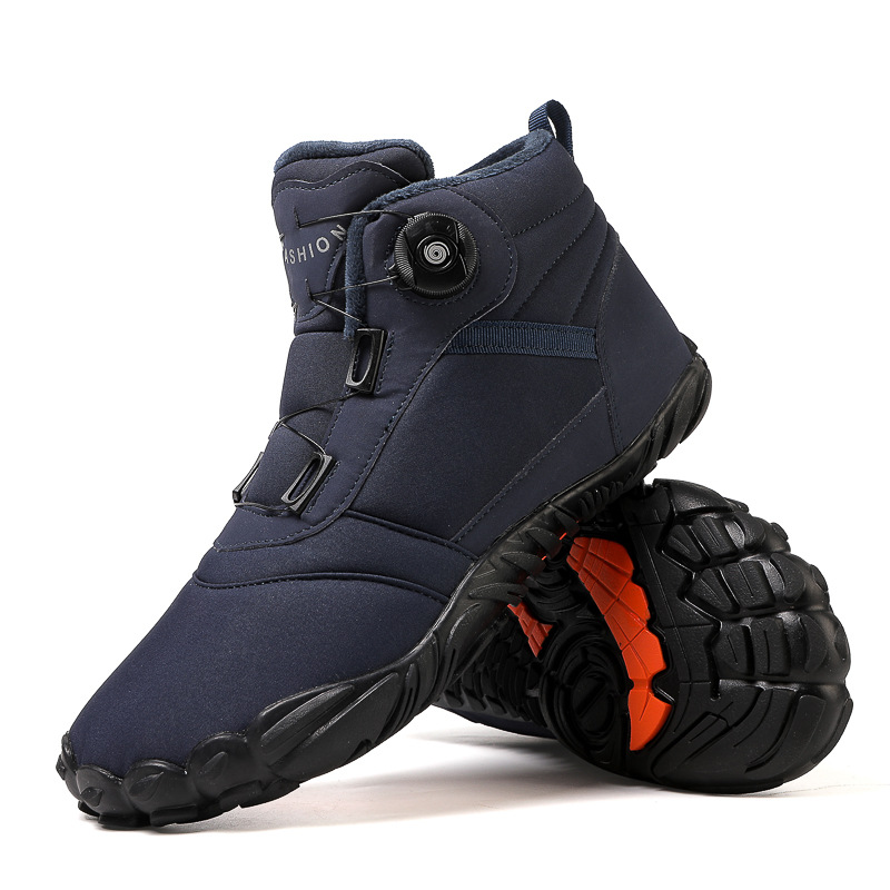 Zapatos deportivos de algodón al aire libre de cinco dedos para hombres y mujeres con forro polar botas calientes resistentes al desgaste botas de nieve antideslizantes zapatos de pareja engrosados de invierno