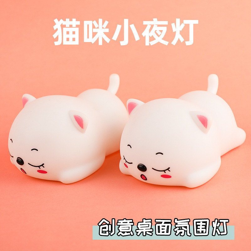 Caricatura gatos ins fantasía chica corazón delicado luz nocturna decoración del dormitorio luz nocturna luz de alimentación al por mayor