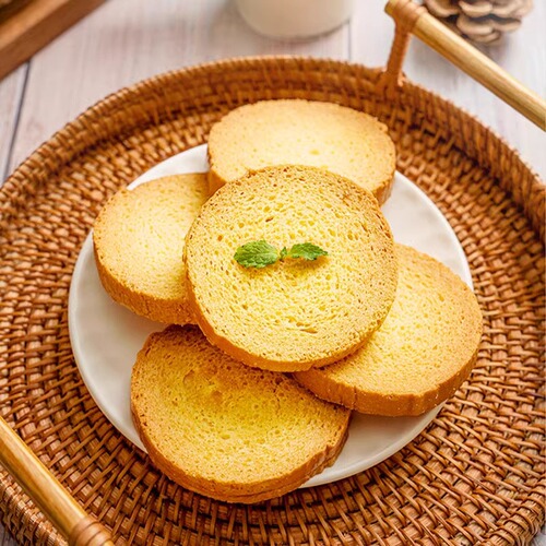 Bulk Wholesale Large Butter Crispy Toast Coconut Milk Flavor Baked Bread Snack Breakfast pastry Leisure Popular Snack