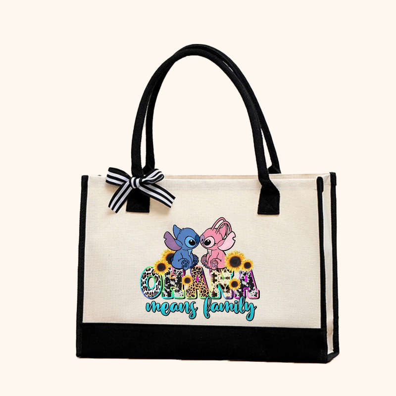 Bolso Tote con estampado de patrón Stitzi de moda en contraste transfronterizo Bolso de hombro doble en blanco y negro de gran capacidad Arte de alta gama