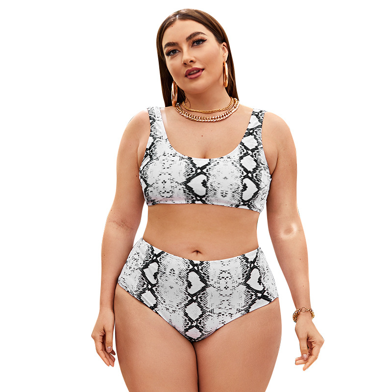 plus size slim snake print Tankini two-piece set NSVNS117580