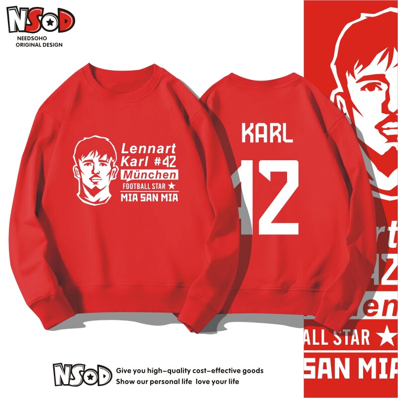 Bayern Munich Kane Carl Round Neck Sweatshirt Long-Sleeved Musala Football Clothes No. 9 No. 42 Autumn and Winter Tops
