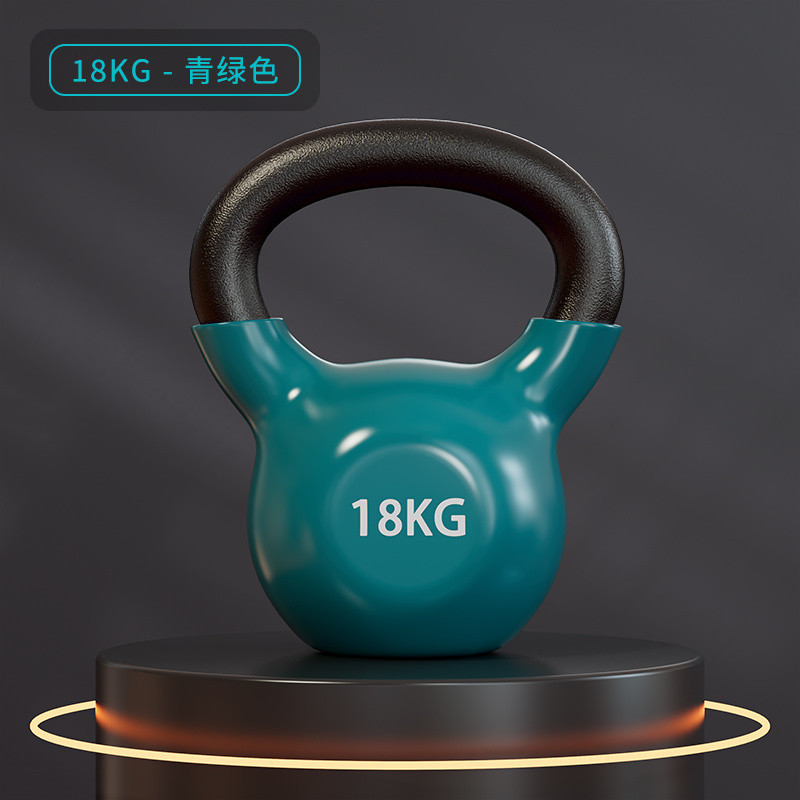 Kettlebell solid cast iron, color‑coded 2–20 kg, ergonomic handle, home & gym