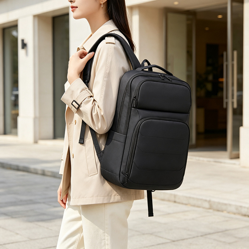 Business leather computer backpack for men, can be attached to a trolley, suitable for business trips and commuting, laptop bag, cross-border backpack Business leather computer backpack for men, can be attached to a trolley, suitable for business trips and commuting, laptop bag, cross-border backpack