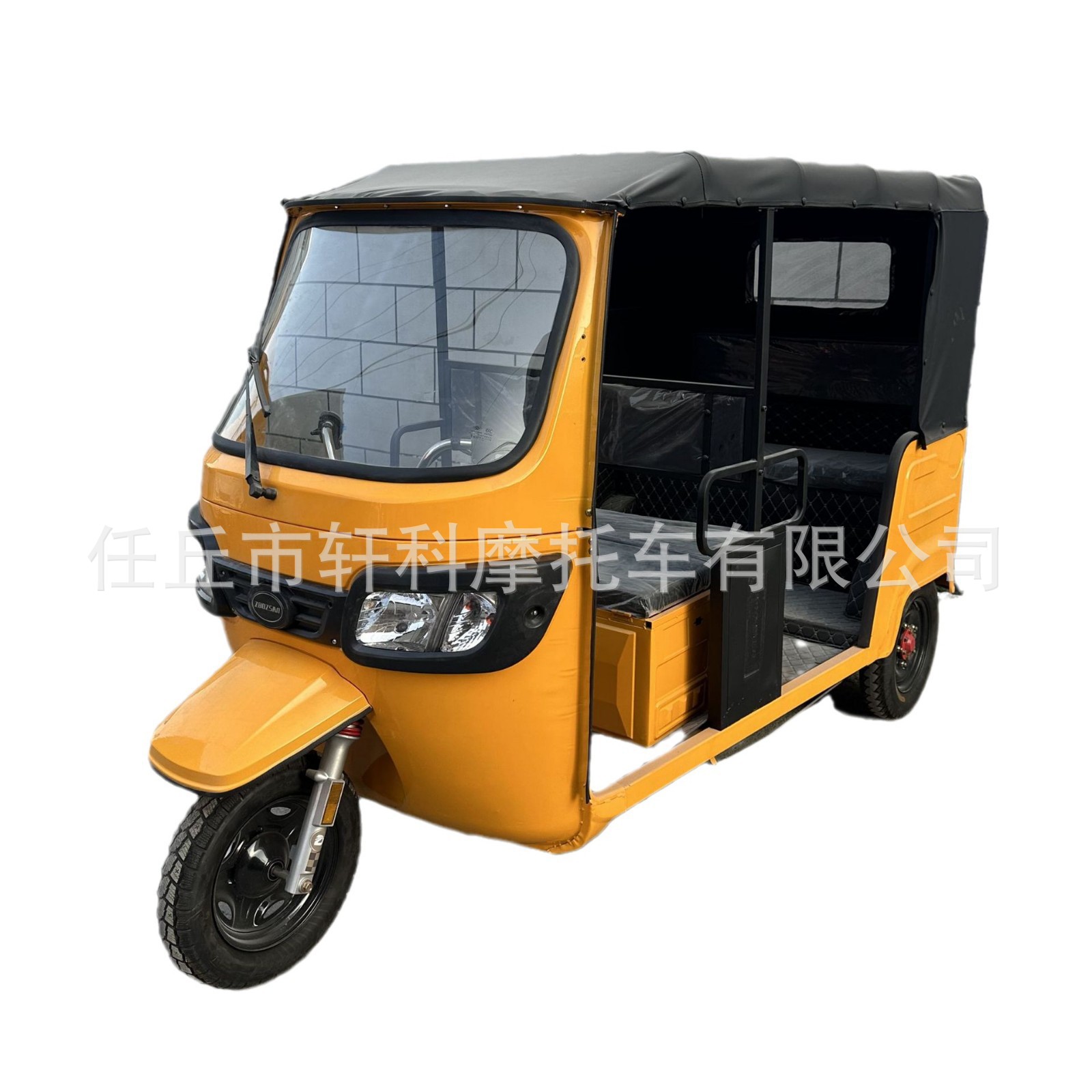 Electric tricycle for passenger transportation, export tuktuk, operating in Southeast Asia and India, differential motor, lithium battery
