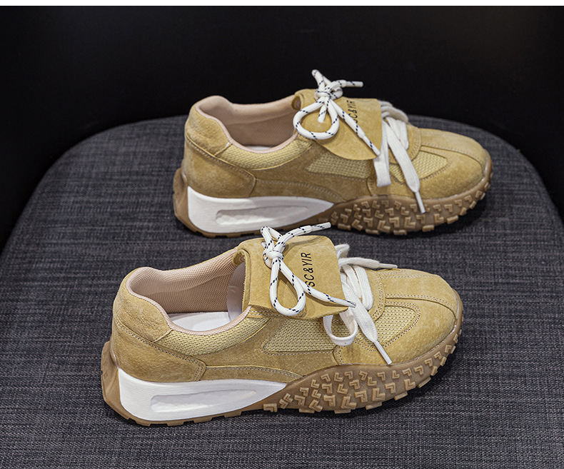 Giày sneaker nữ da heo đế dày phong cách Đức Huajiang mùa thu 2026 — M2632 màu trắng nhạt, M2632 màu vàng, M2632 màu nâu chi tiết 15