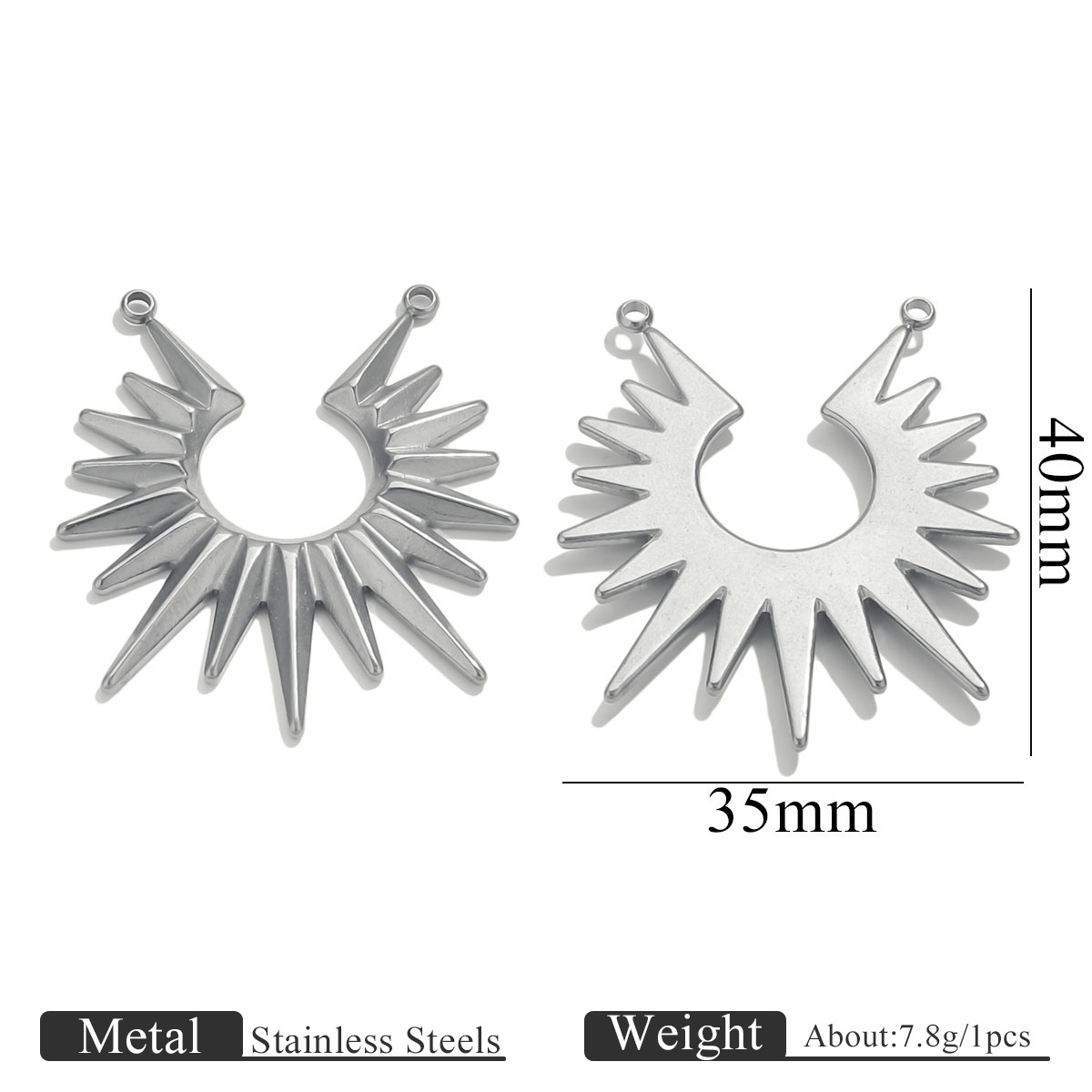 Retro europeo y americano de acero inoxidable sonriente cara Sol Luna colgante titanio acero DIY colgante collar accesorios hechos a mano