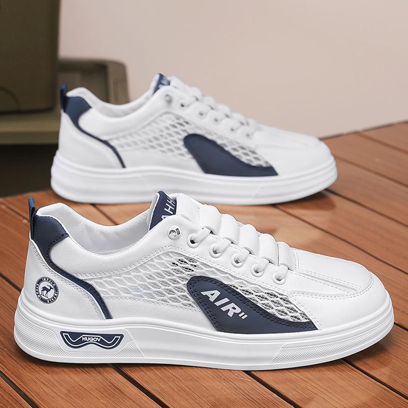 En nombre de los nuevos zapatos de hombre, zapatos de tela de red grande, zapatos de deporte, zapatos casuales, zapatos blancos, suela gruesa de moda, zapatos de moda para estudiantes de todo fósforo, hombres