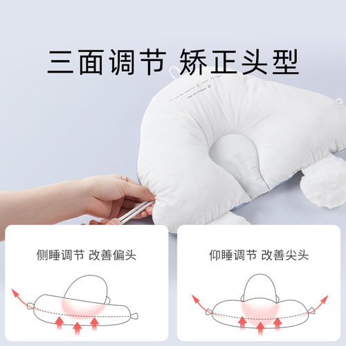 Newborn baby pillow, soothing pillow, shaping pillow, anti-jump, eccentric and flat head correcting head shape, breathable and washable
