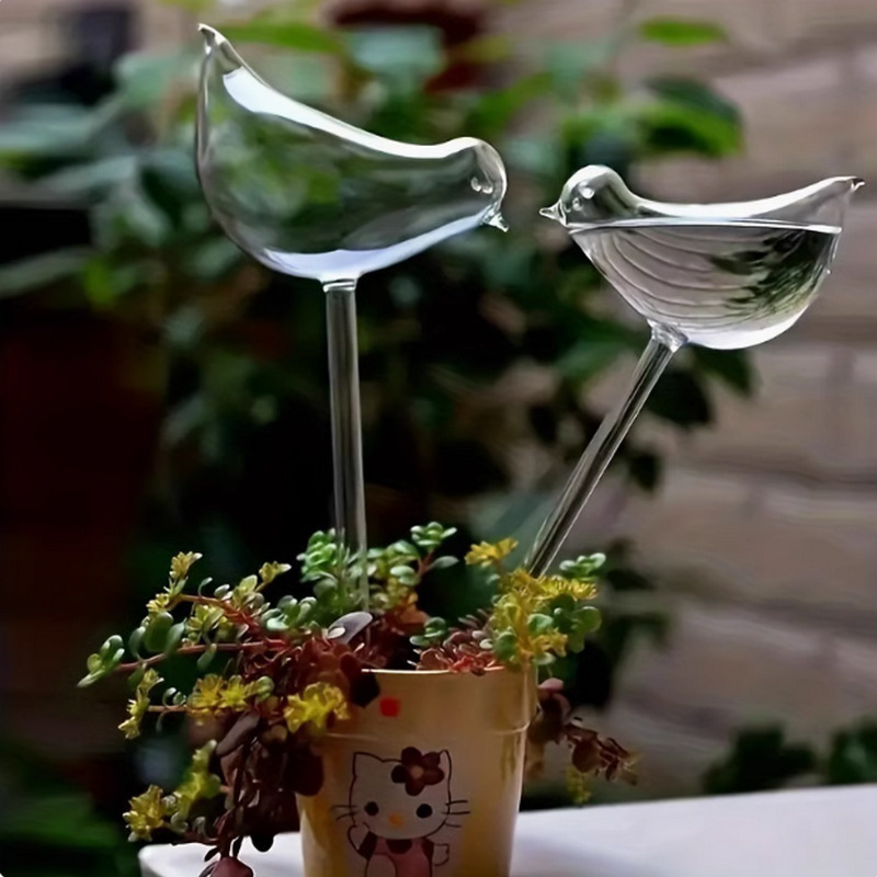 仿玻璃小鸟自动浇花器懒人浇水器旅行滴水器懒人浇水器圆形浇花器|undefined