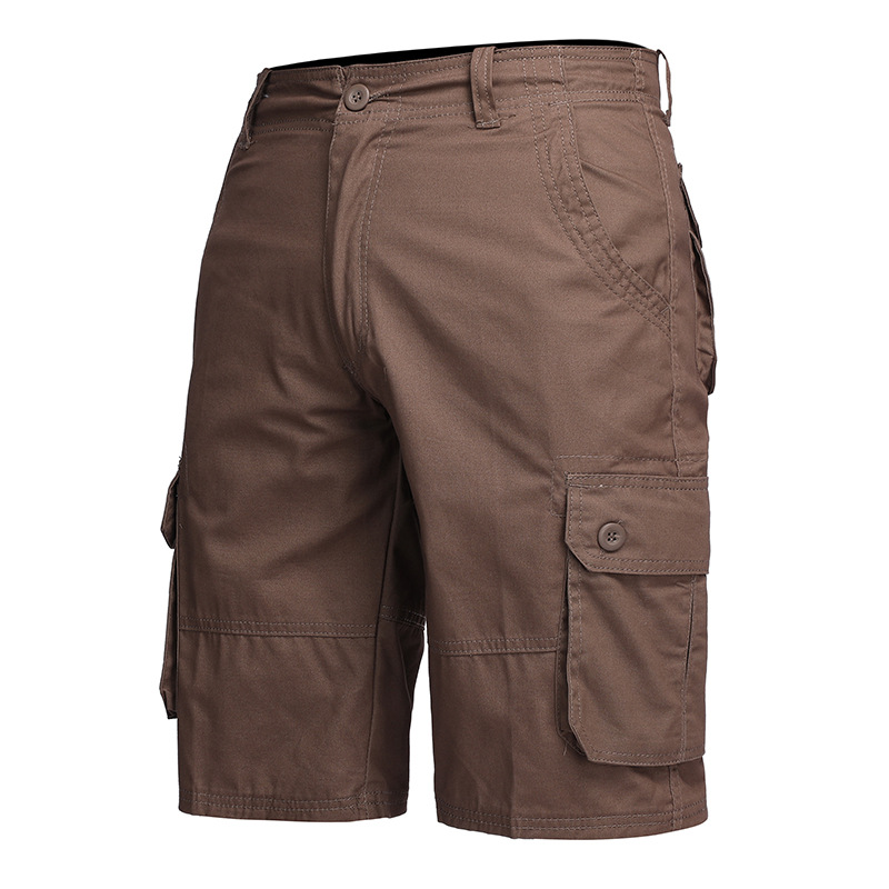 Venta al por mayor de pantalones cortos casuales de comercio exterior para hombres pantalones cortos de herramientas finos de verano nueva tendencia pantalones de cinco puntos con múltiples bolsillos sueltos