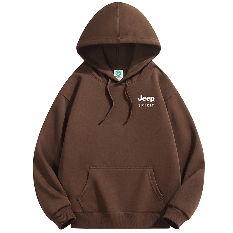 JEEP SPIRIT男士长袖大码休闲宽松套头连帽加绒卫衣3501-2