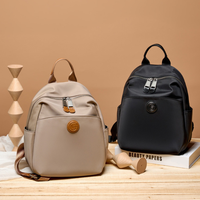 Oxford Cloth With Leather Multi Compartment Storage Backpack Commuter Large Capacity Designer Water Resistant Versatile_voghion.com
