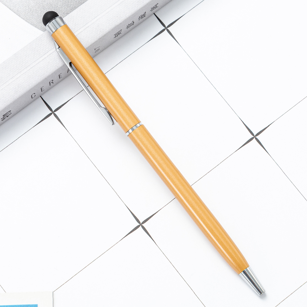 Metal pluma capacitiva varilla de aluminio cabeza de pantalla táctil teléfono móvil táctil bolígrafo de doble propósito regalo táctil pluma al por mayor