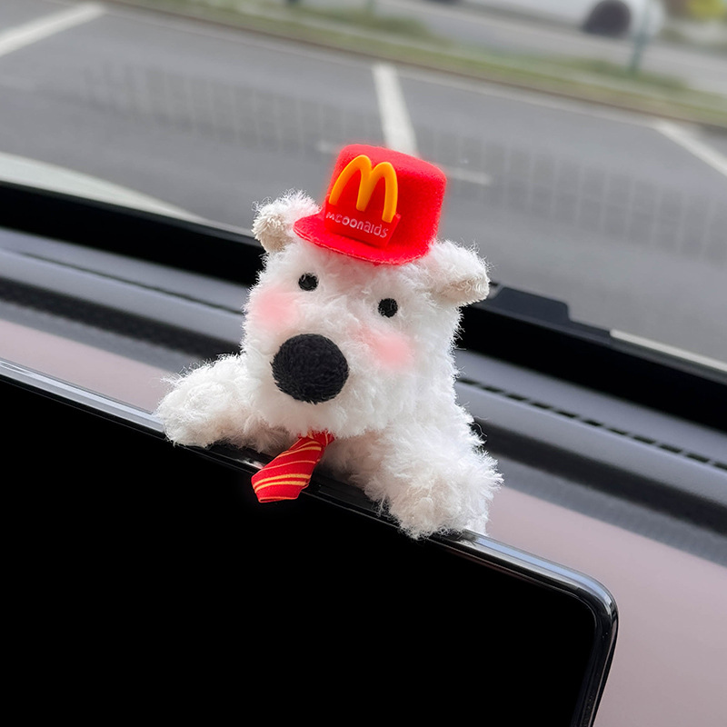 Decoración de coche de West Highland, accesorios de coche, pantalla de control central, muñeca de fiesta, pantalla de visualización de cachorro, linda decoración de pantalla