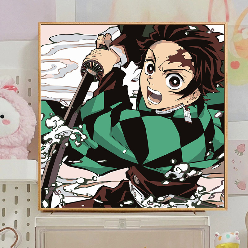 スポンジ・ボブ デジタル油絵 DIY 漫画アニメ 子供向け 手塗り装飾画 置物 環境に優しい|undefined