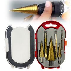 跨境4-12mm/4-20/4-32三角柄直槽階梯鑽套裝  3/6/8鋸鑽6件套組套