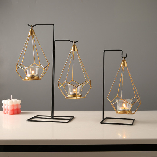 Light luxury hanging basket candle holder Nordic home Western restaurant ornaments romantic candlelight dinner atmosphere decoration props