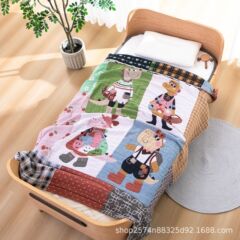 4层纱布盖毯120X150cm纯棉卡通双面儿童全棉柔然夏季空调房毛巾被