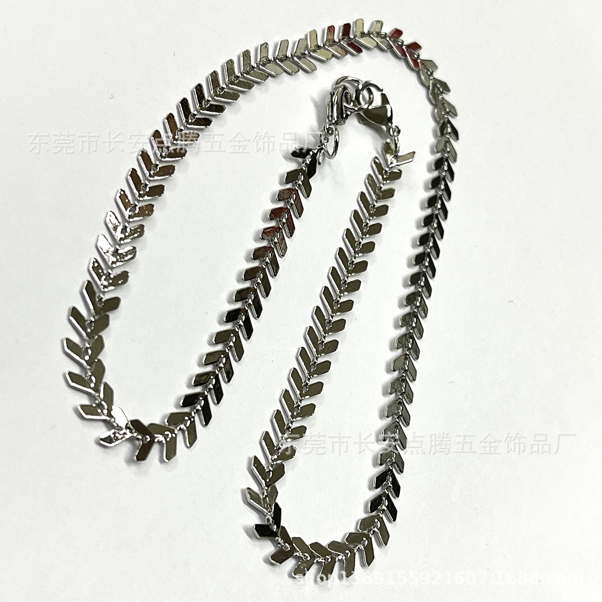 【厂家供应】金属O字链条，扁磨链条，铜链条扣龙虾扣