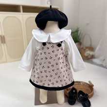 婴幼儿春秋款碎花背带裙上衣女宝宝吊带裙灯芯绒蕾丝花边短裙韩版